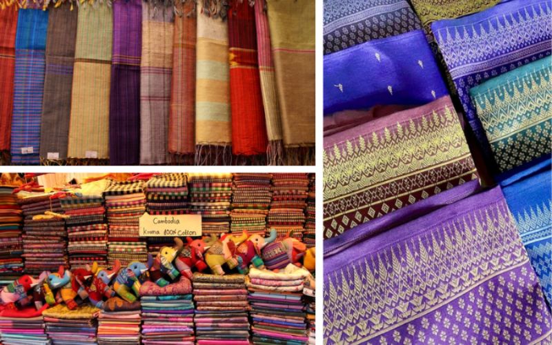 Acquistare la Seta Khmer come Souvenir