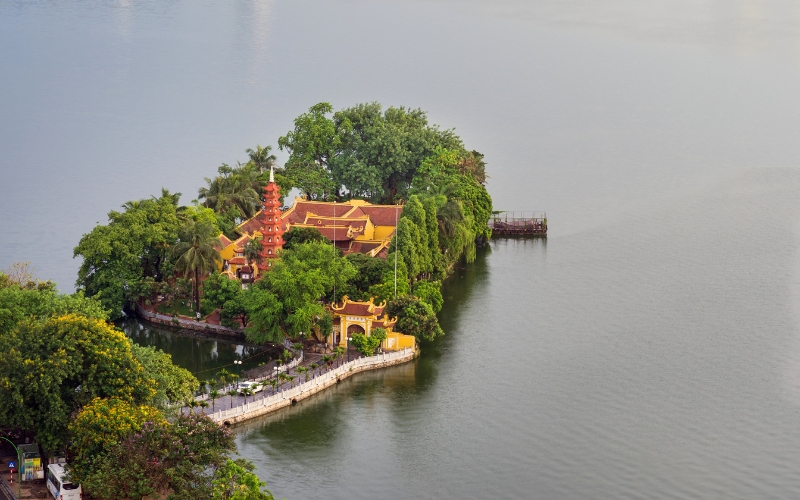 Panorama della Pagoda di Tran Quoc