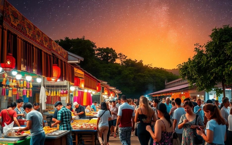L&rsquo;atmosfera del mercato notturno di Luang Prabang