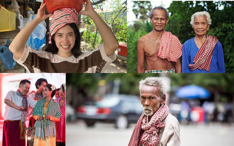 Krama cambodgien au quotidien
