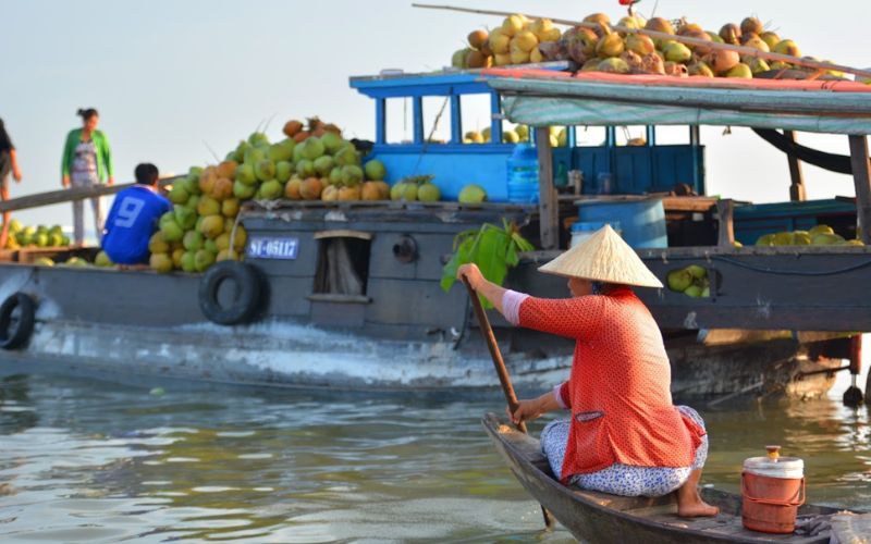 march&eacute; flottant de Long Xuyen