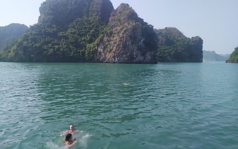 baignade dans la baie