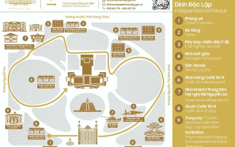 Plan de visite du Palais de l&rsquo;Ind&eacute;pendance