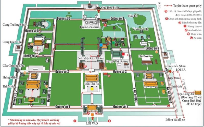 Carte de la Citadelle imp&eacute;riale de Hue